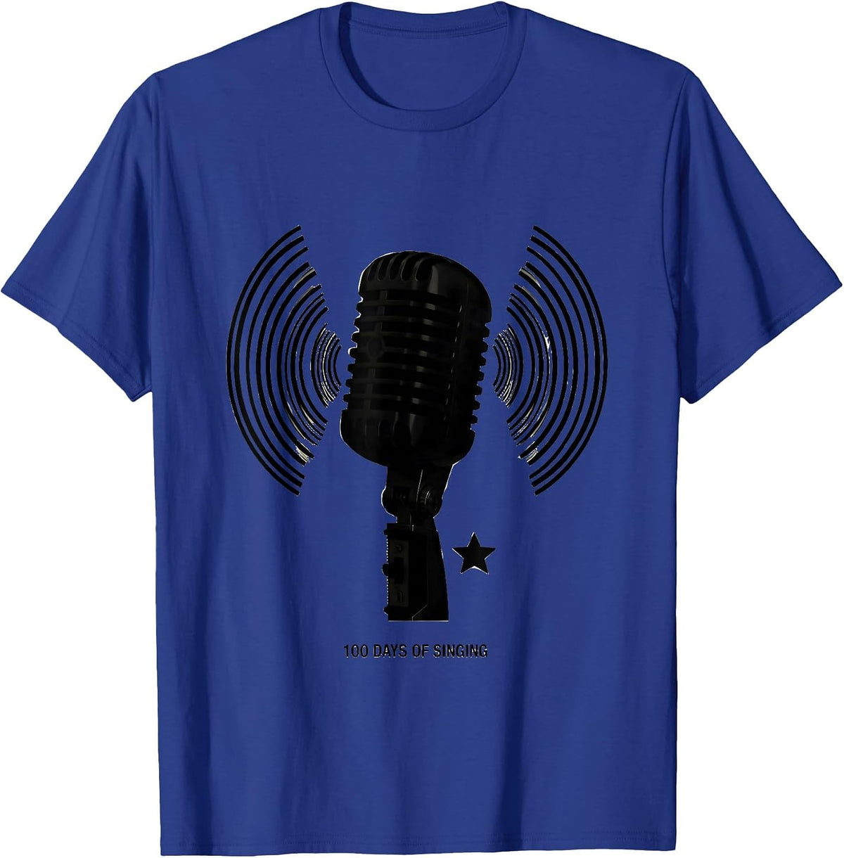 100 Days of Singing Vintage Microphone Music Teacher T-Shirt - Royal Blue