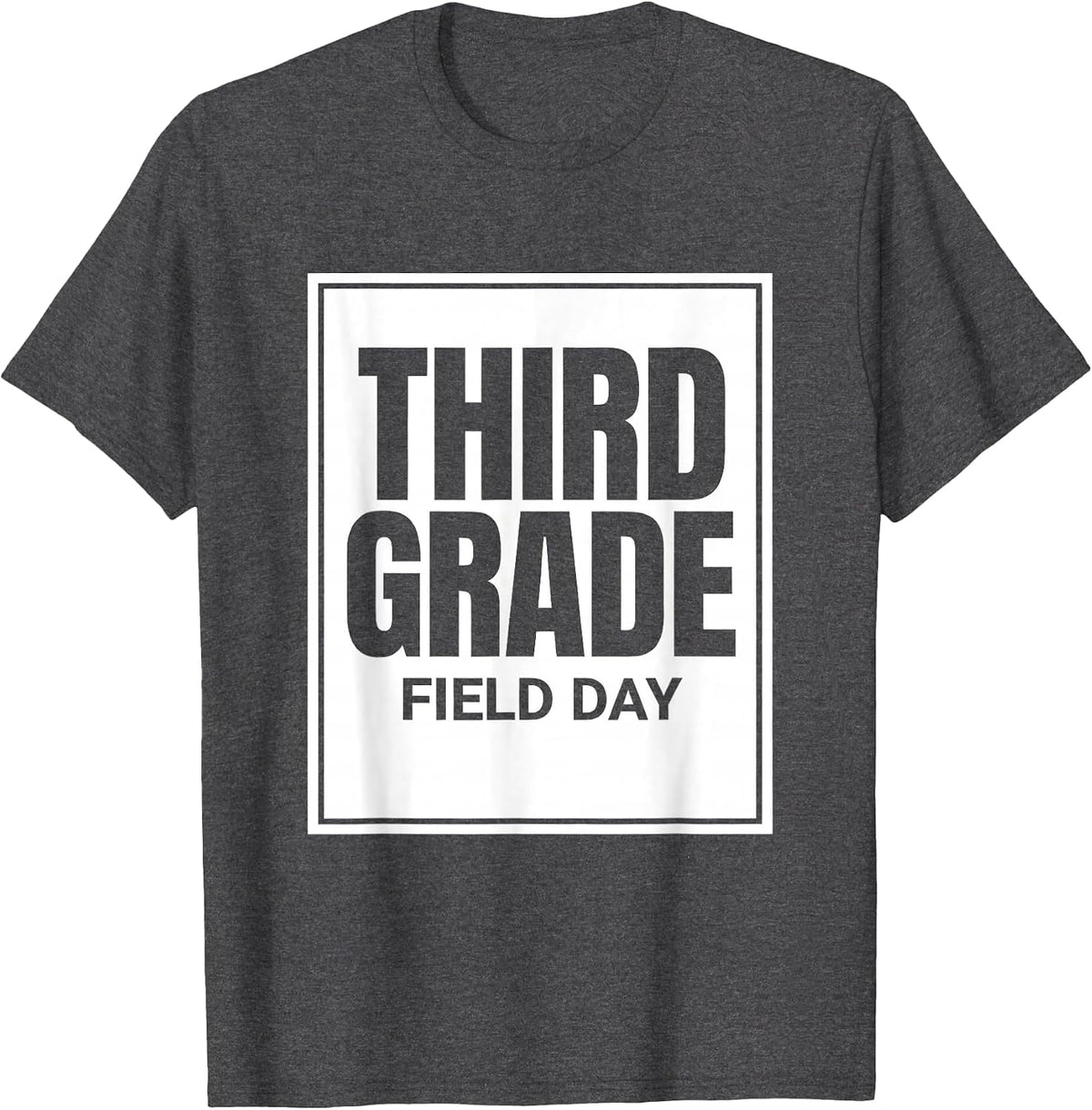 Third Grade Field Day Minimalist School Teacher Student T-Shirt - Dark Heather Grey