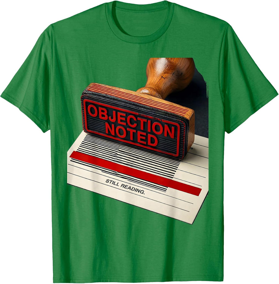 Men's Objection Noted Still Reading Defiant Librarian Advocacy T-Shirt - Kelly Green