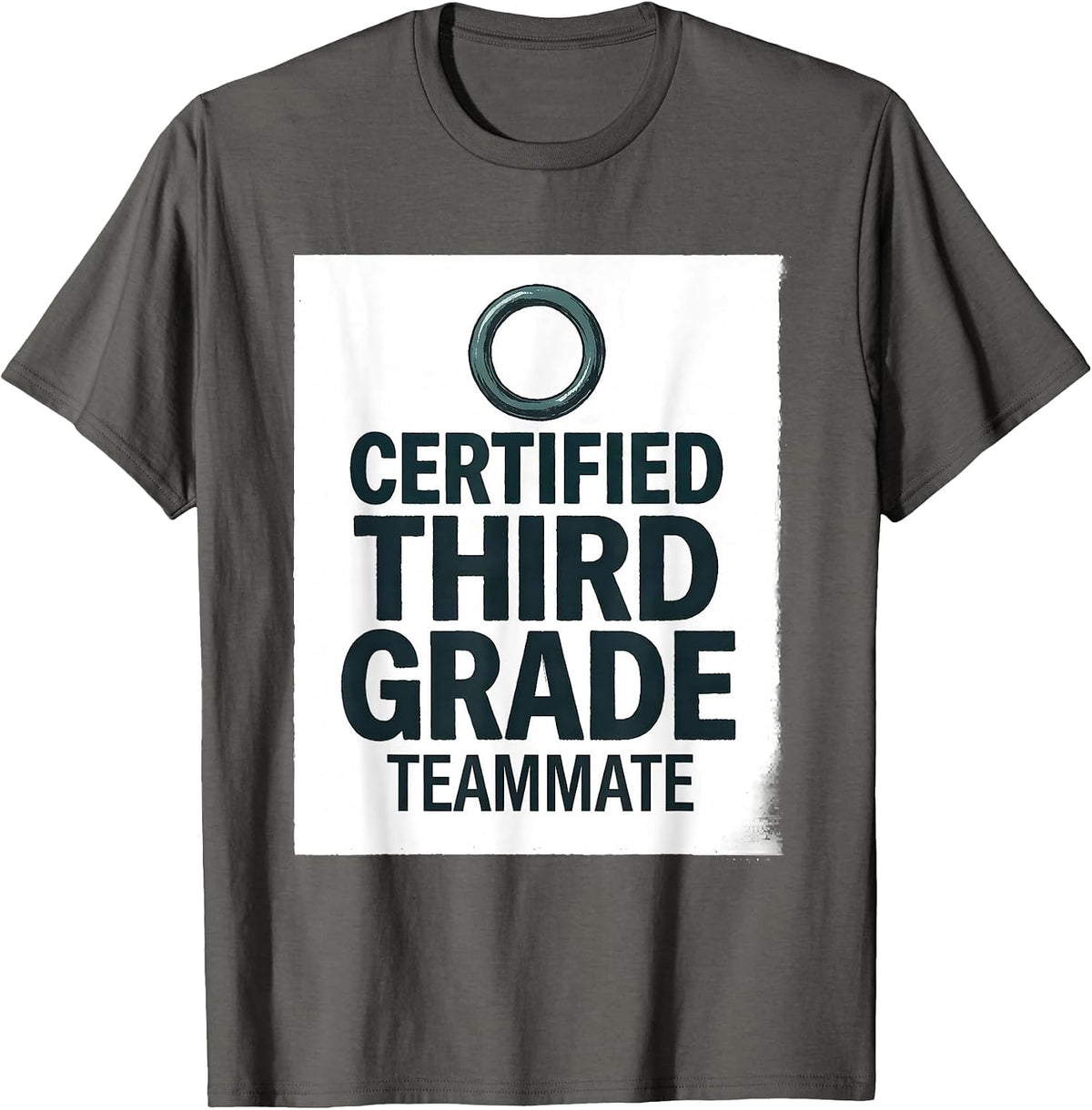 Men's Certified Third Grade Teammate Teacher Team Squad Back T-Shirt - Asphalt Grey
