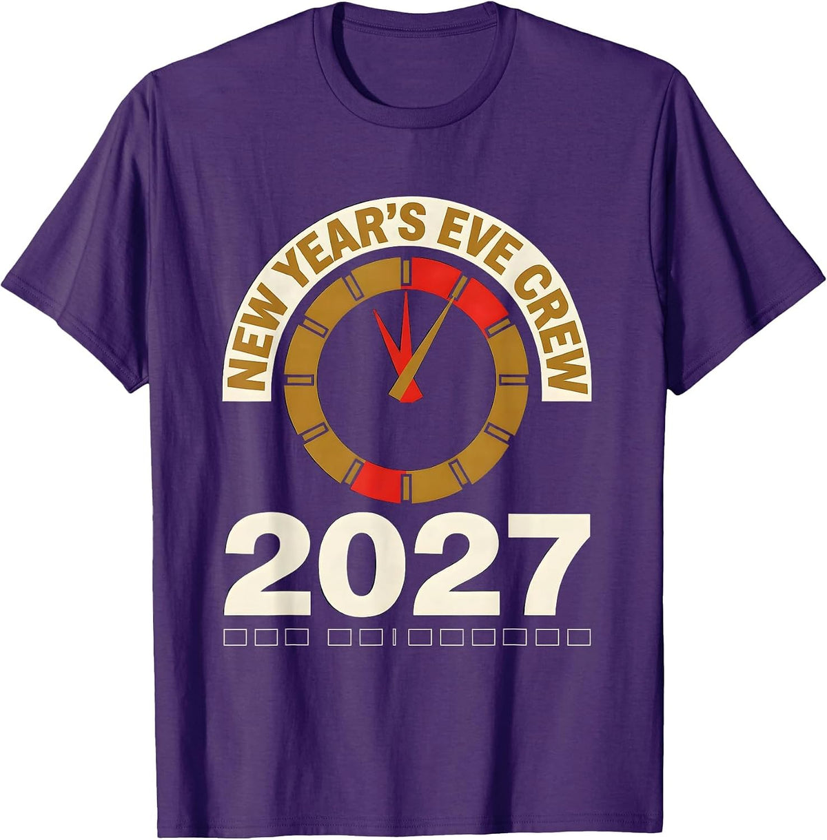 New Year's Eve Crew 2027 Family Matching Holiday Pajama T-Shirt - Purple