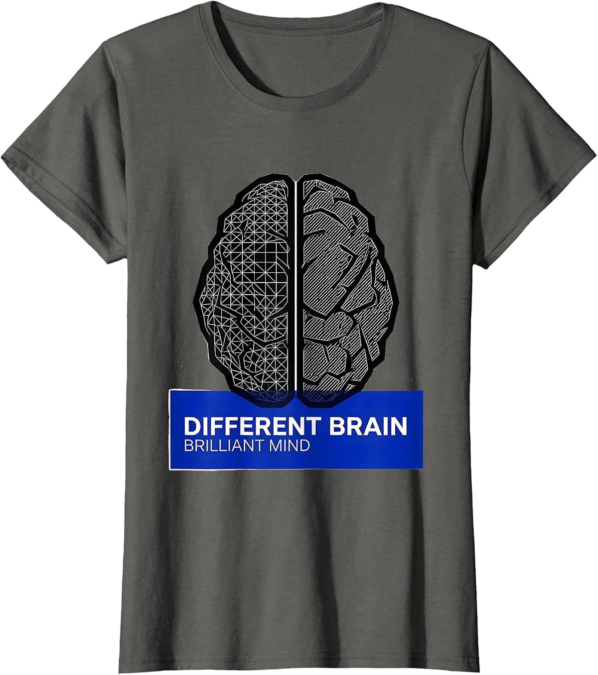 Women's Different Brain Brilliant Mind Neurodiversity Design T-Shirt - Asphalt Grey