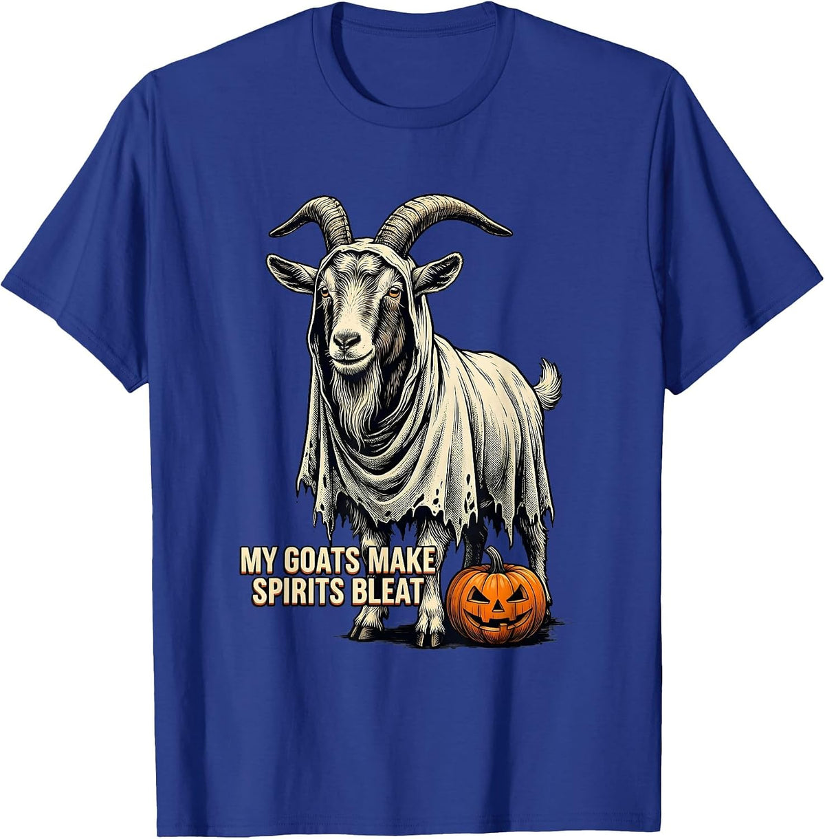 My Goats Make Spirits Bleat Funny Goat Ghost Halloween T-Shirt - Royal Blue