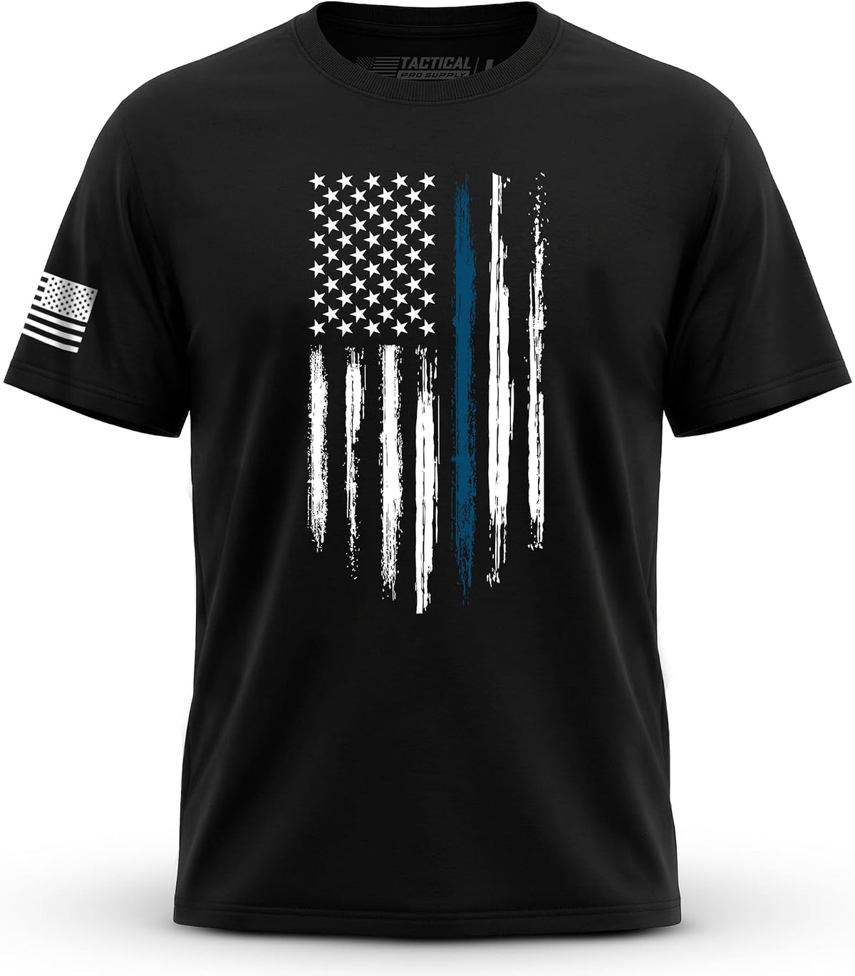 Blue Line Men’s Short Sleeve Cotton Patriotic T-Shirt Made in USA - Blue Line V2