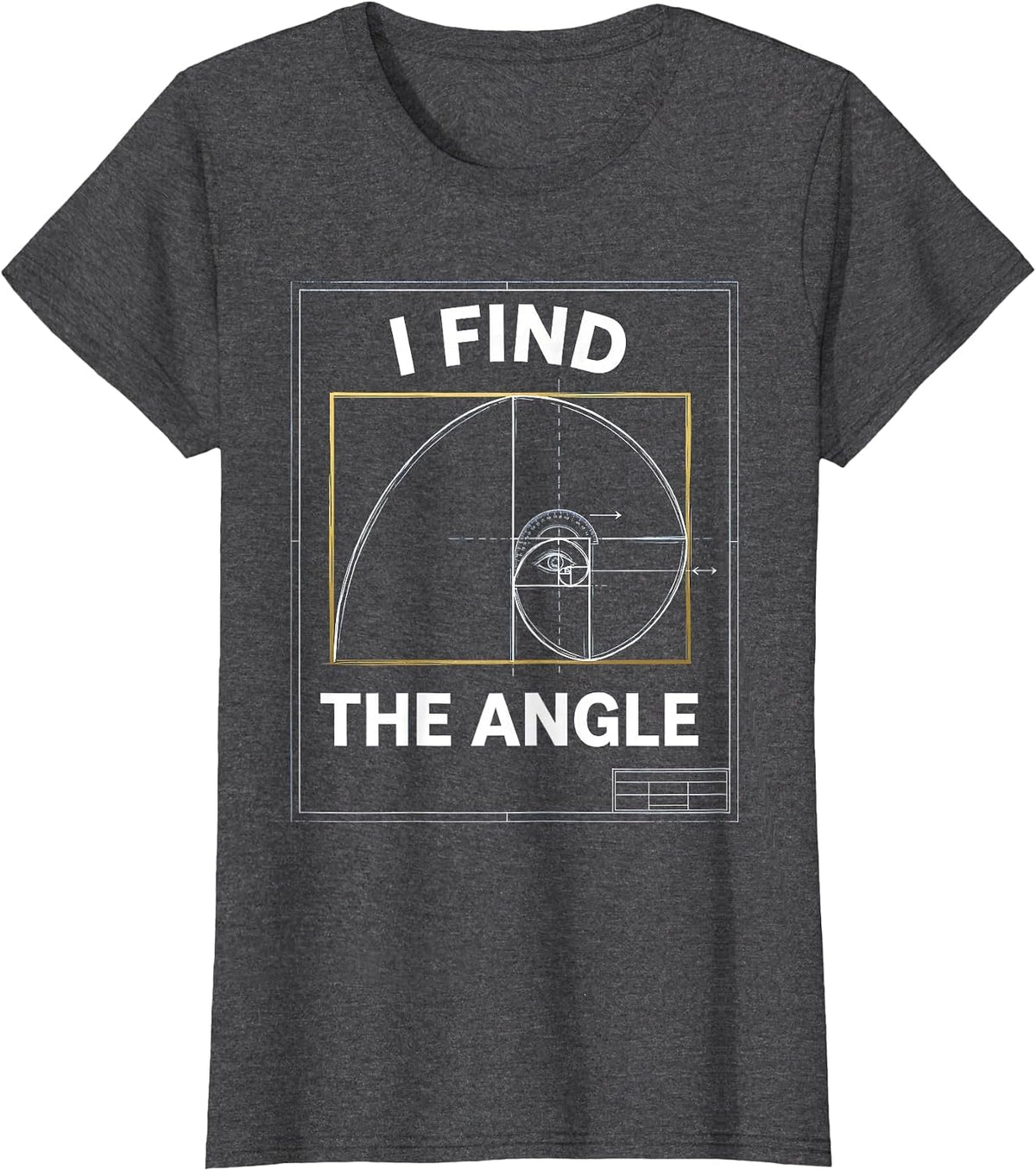 Women's I Find The Angle Technical Blueprint Math Teacher Sacred T-Shirt - Dark Heather Grey