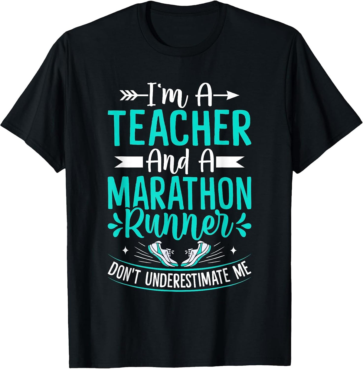 Marathon Runner Teacher Celebrating Teacher's Day Lover T-Shirt - Black