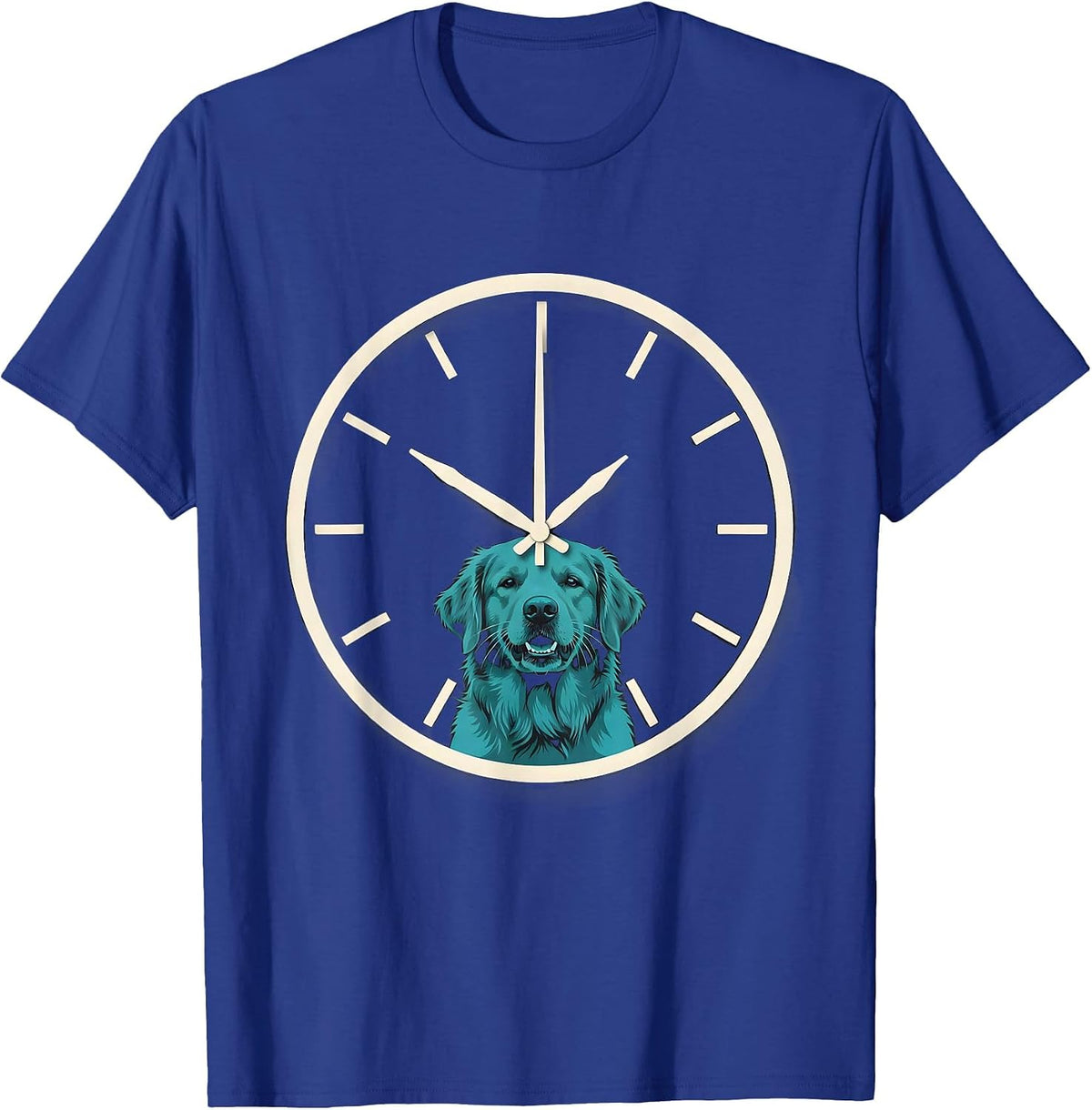 Retriever With Teal Duck Minimalist Wildlife Hunter Humor T-Shirt - Royal Blue