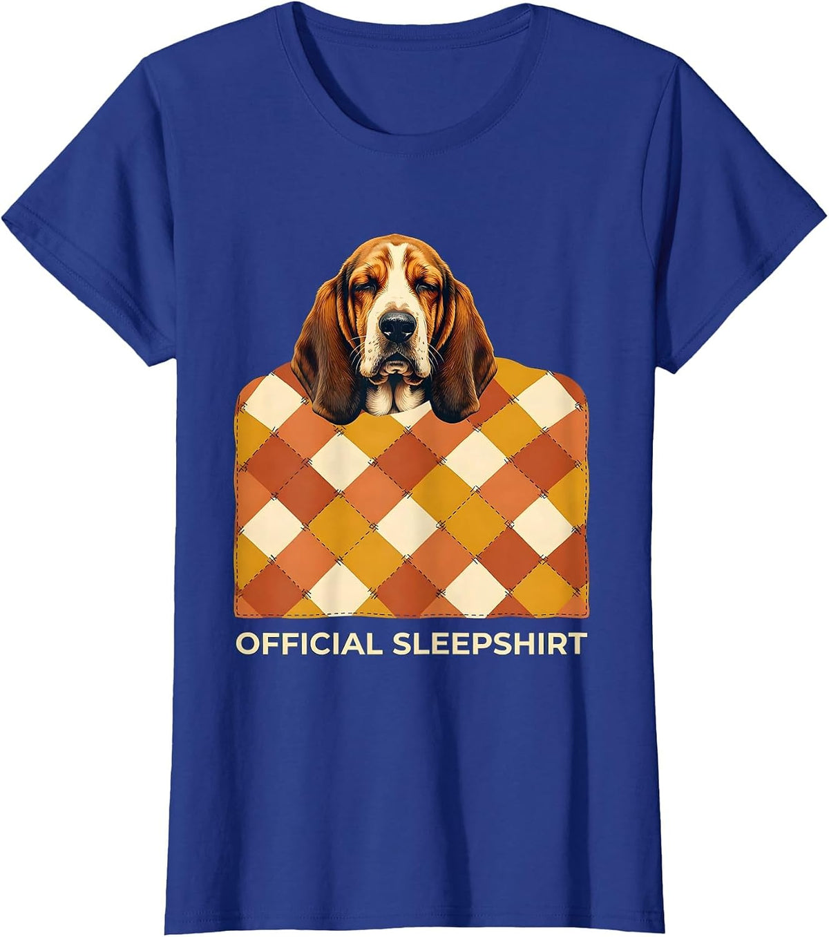 Women's Official Sleepshirt Basset Hound Funny Animal Lover Pajama T-Shirt - Royal Blue