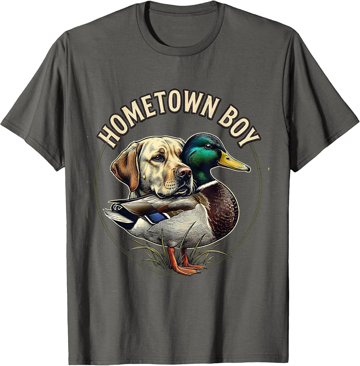 Hometown Boy Vintage Southern Labrador Duck Hunting Local T-Shirt - Asphalt Grey