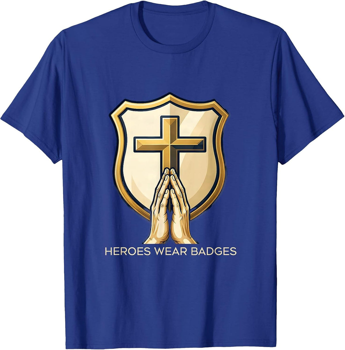 Men's Heroes Wear Badges Law Enforcement Design T-Shirt - Royal Blue