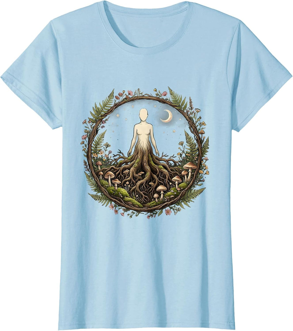 Mental Health Matters Rooted Silhouette Design T-Shirt - Baby Blue