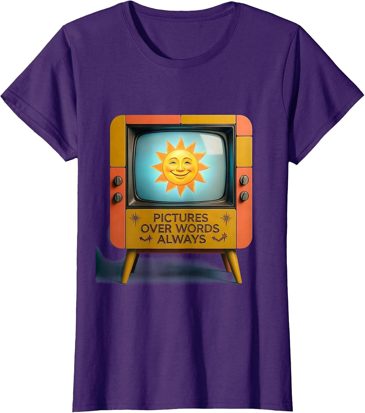Women's I Cant Freaking Read Pictures Over Words Design T-Shirt - Purple