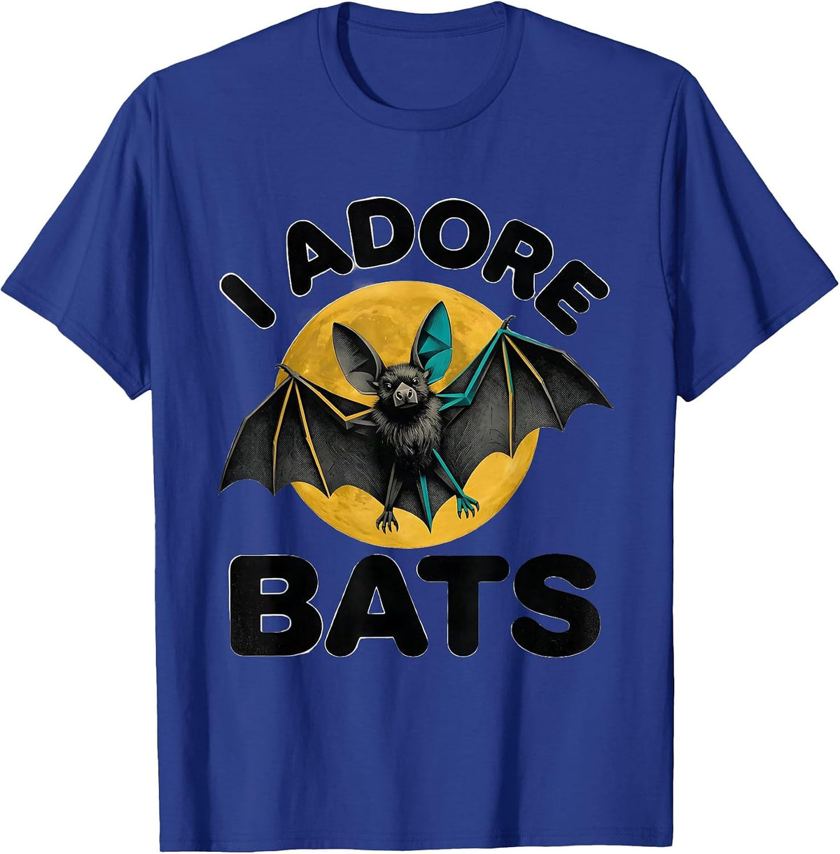 Men's I Adore Bats Midcentury Modern Bat Lover Vintage Graphic T-Shirt - Royal Blue
