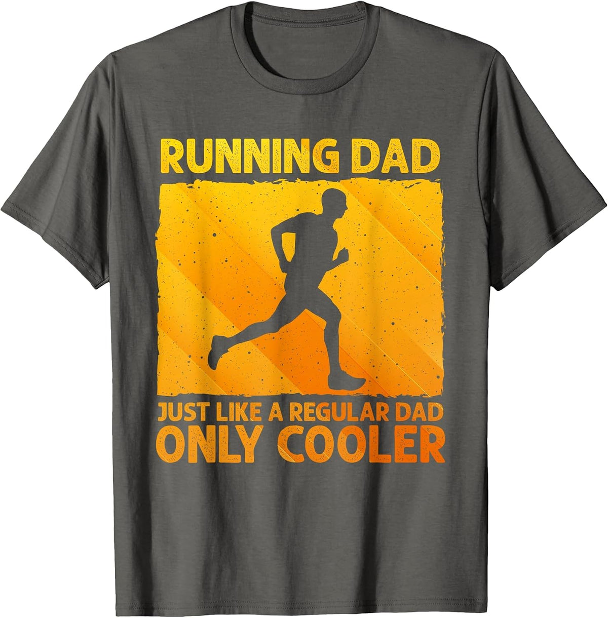 Funny Running for Men Dad Marathon Runner Coach Marathoner T-Shirt - Asphalt Grey