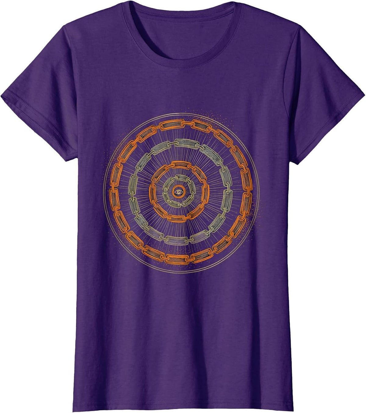 Women's Fibonacci Spiral Sacred Geometry Math Enthusiast Art T-Shirt - Purple