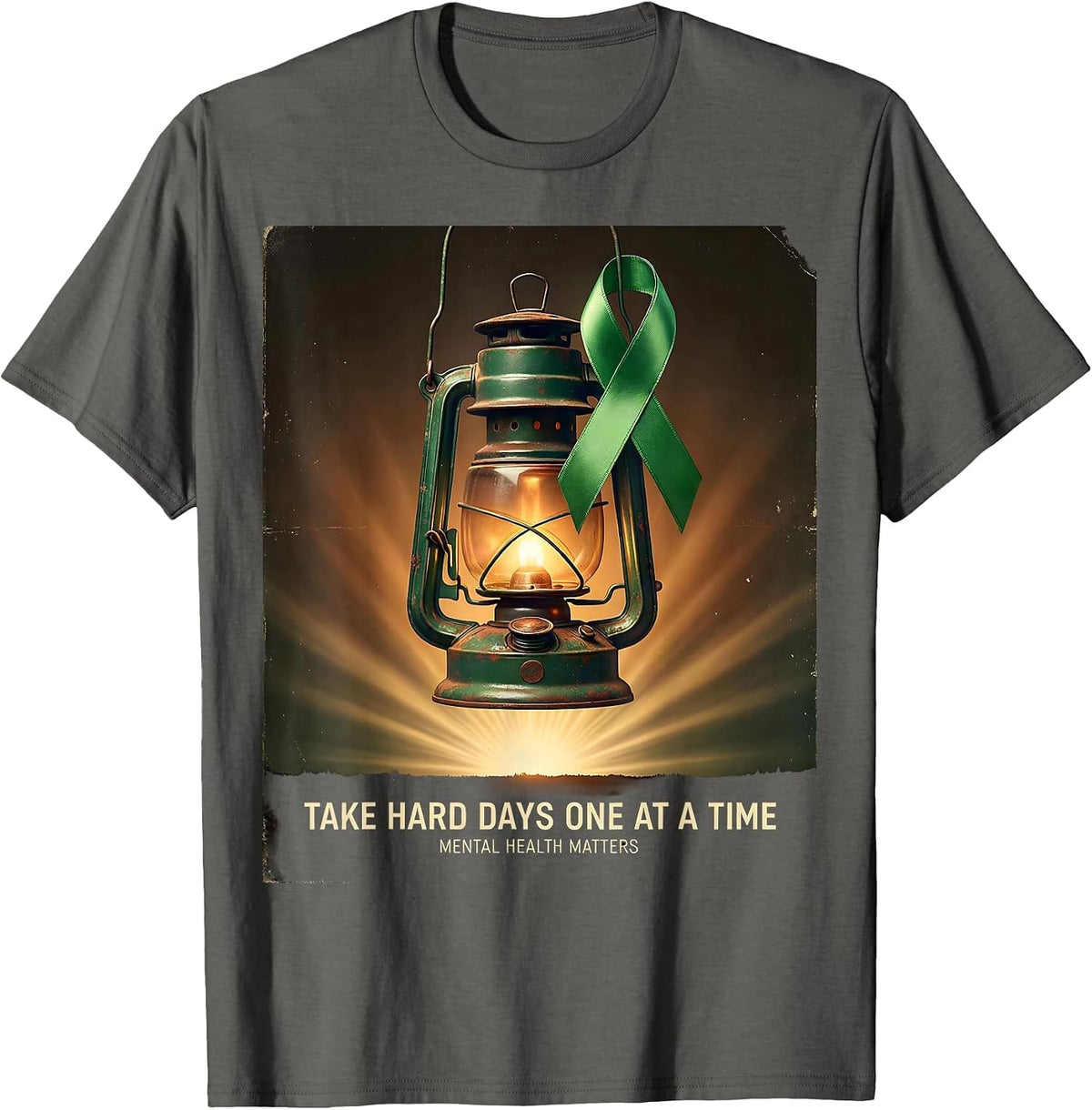 Take Hard Days One At A Time — Mental Health Matters Support T-Shirt - Asphalt Grey