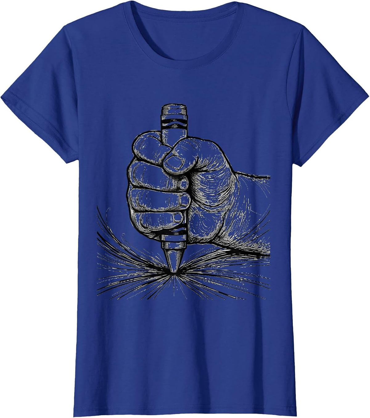 Women's Occupational Therapy Child Crayon Drawing Graphic T-Shirt - Royal Blue