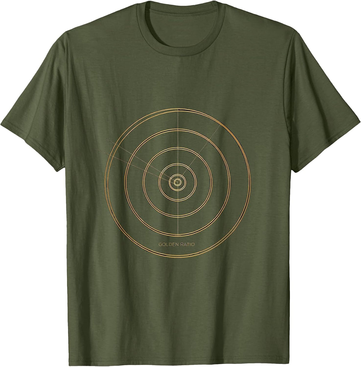Golden Ratio Minimalist Math Sacred Geometry Enthusiast T-Shirt - Olive Green