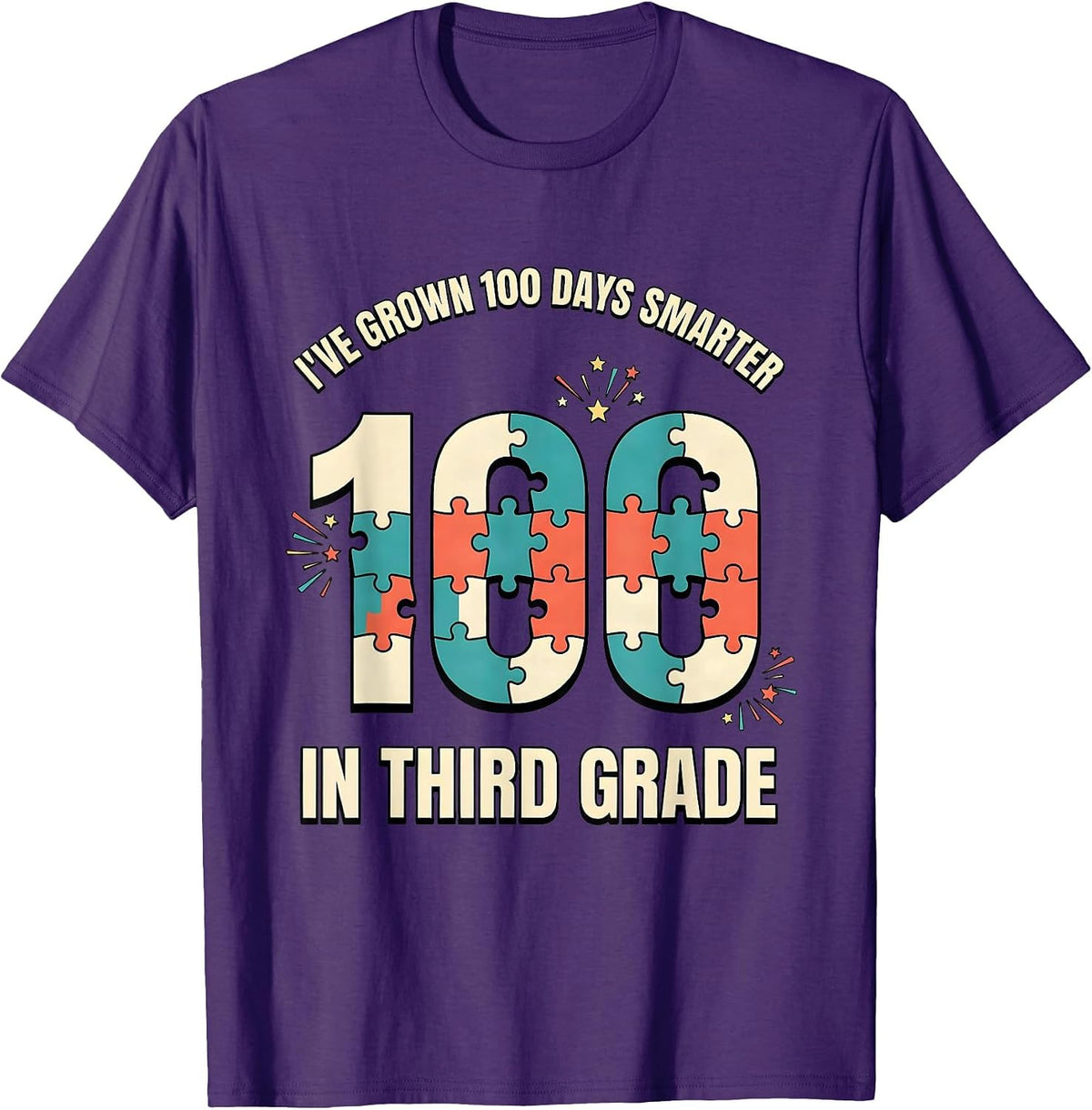 Men's I've Grown 100 Days Smarter In Third Grade Teacher T-Shirt - Purple