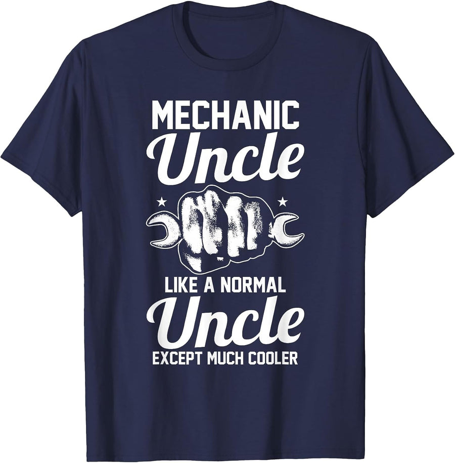 Maintenance Man Garage Uncle Mechanic T-Shirt - Navy Blue