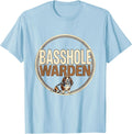 Men's Basshole Warden Funny Basset Hound Owner Dog Lover Gift T-Shirt - Baby Blue