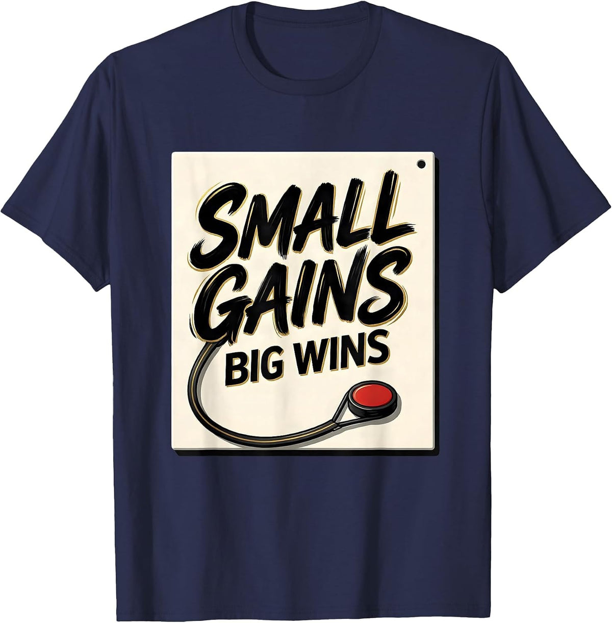 Small Gains, Big Wins Occupational Therapy Physical Therapy T-Shirt - Navy Blue