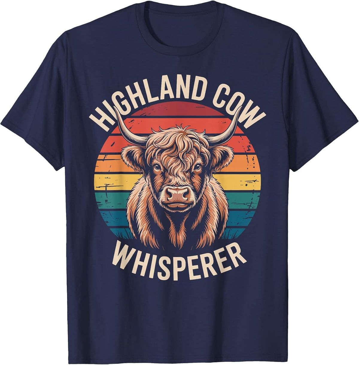 Highland Cow Whisperer T-Shirt - Navy Blue