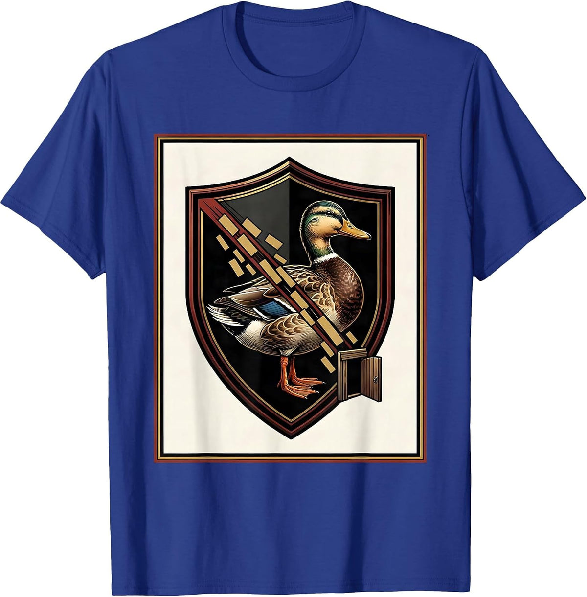 Heraldic Duck Emblem Funny Novelty Humor Gift T-Shirt - Royal Blue