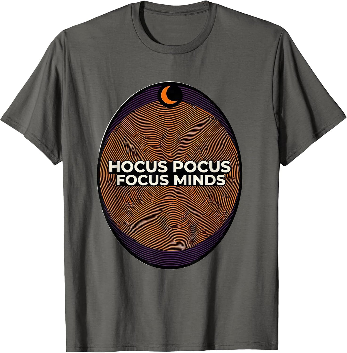 Men's Hocus Pocus Focus Minds Funny Halloween Teacher Costume T-Shirt - Asphalt Grey
