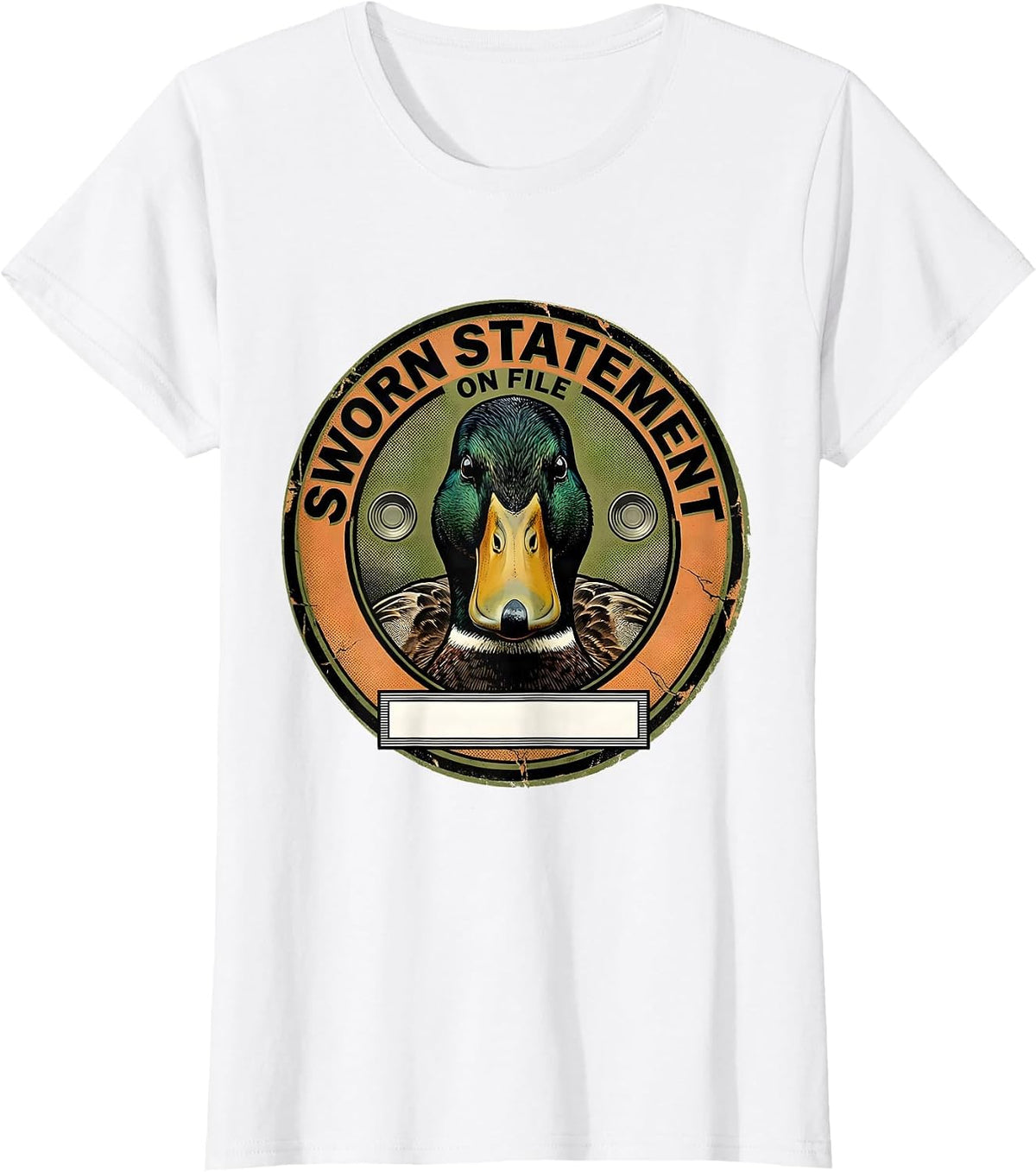 Women's Sworn Statement On File Funny Duck UFO Alien Selfie Humor T-Shirt - White