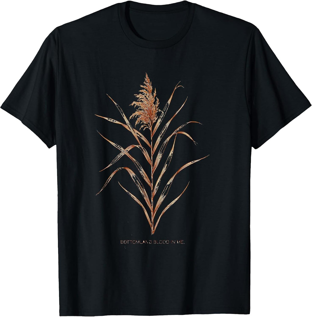 Men's Bottomland Blood In Me Camo Hunting Design T-Shirt - Black