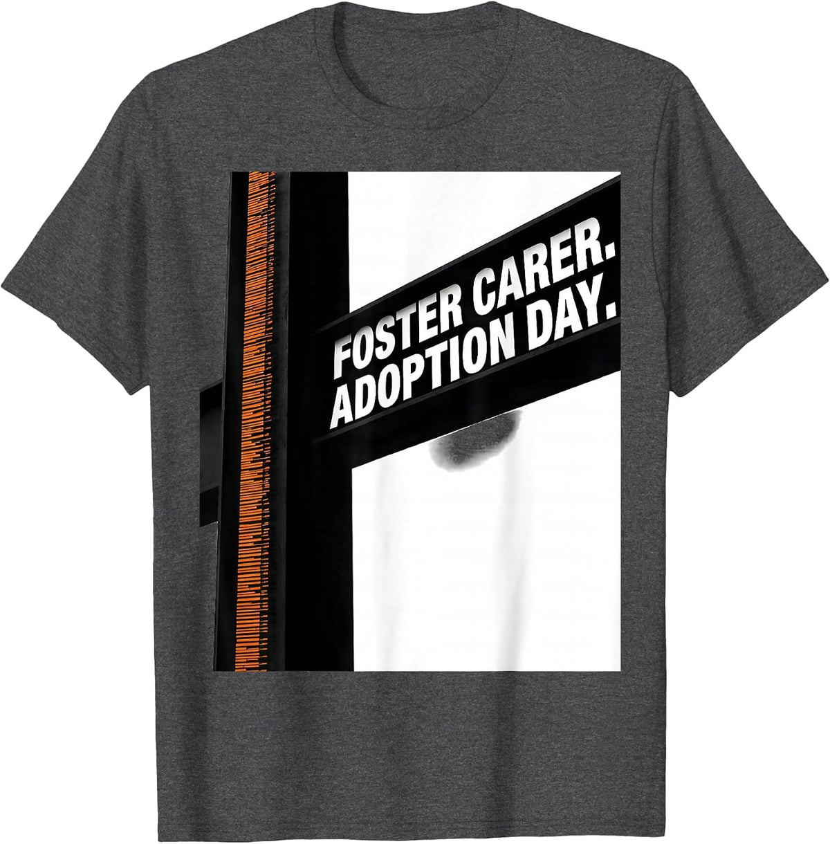 Men's Foster Carer Adoption Day Brutalist Graphic Family Keepsake T-Shirt - Dark Heather Grey