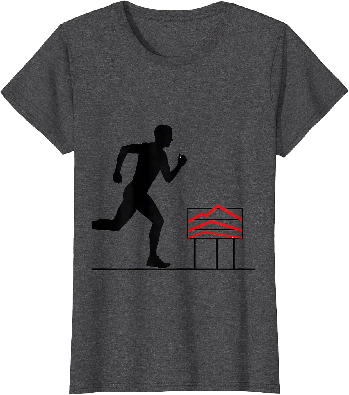 Women's Runner Silhouette Cross Country Running Humor Gift T-Shirt - Dark Heather Grey