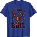 Boil And Let Boil Bold Cartoon Crawfish Mardi Gras Carnival T-Shirt - Royal Blue