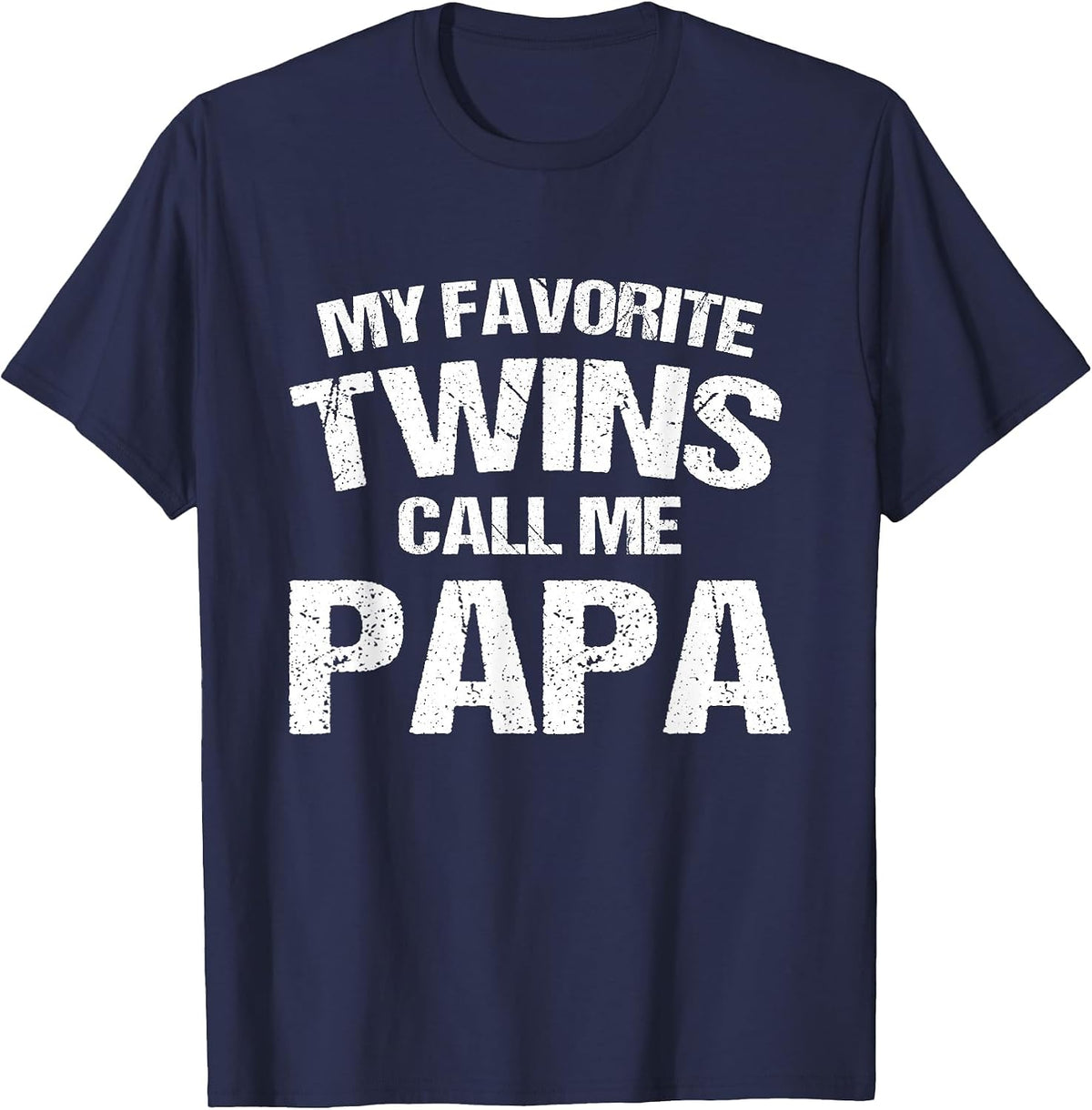 My Favourite Twins Call Me Dad T-Shirt - Navy Blue