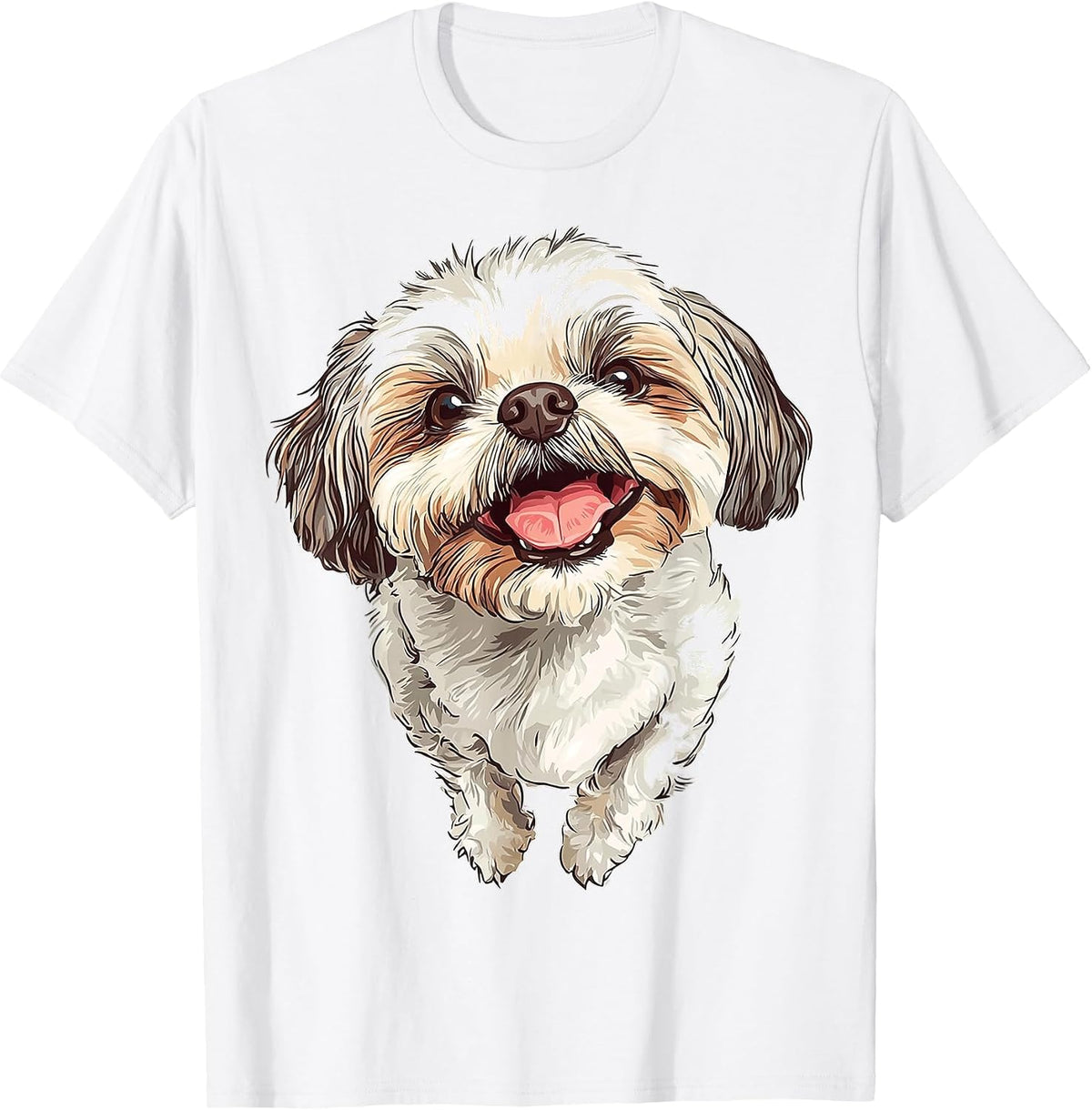 Shih Tzu Dog Graphic Pet Artwork Shih Tzu T-Shirt - White
