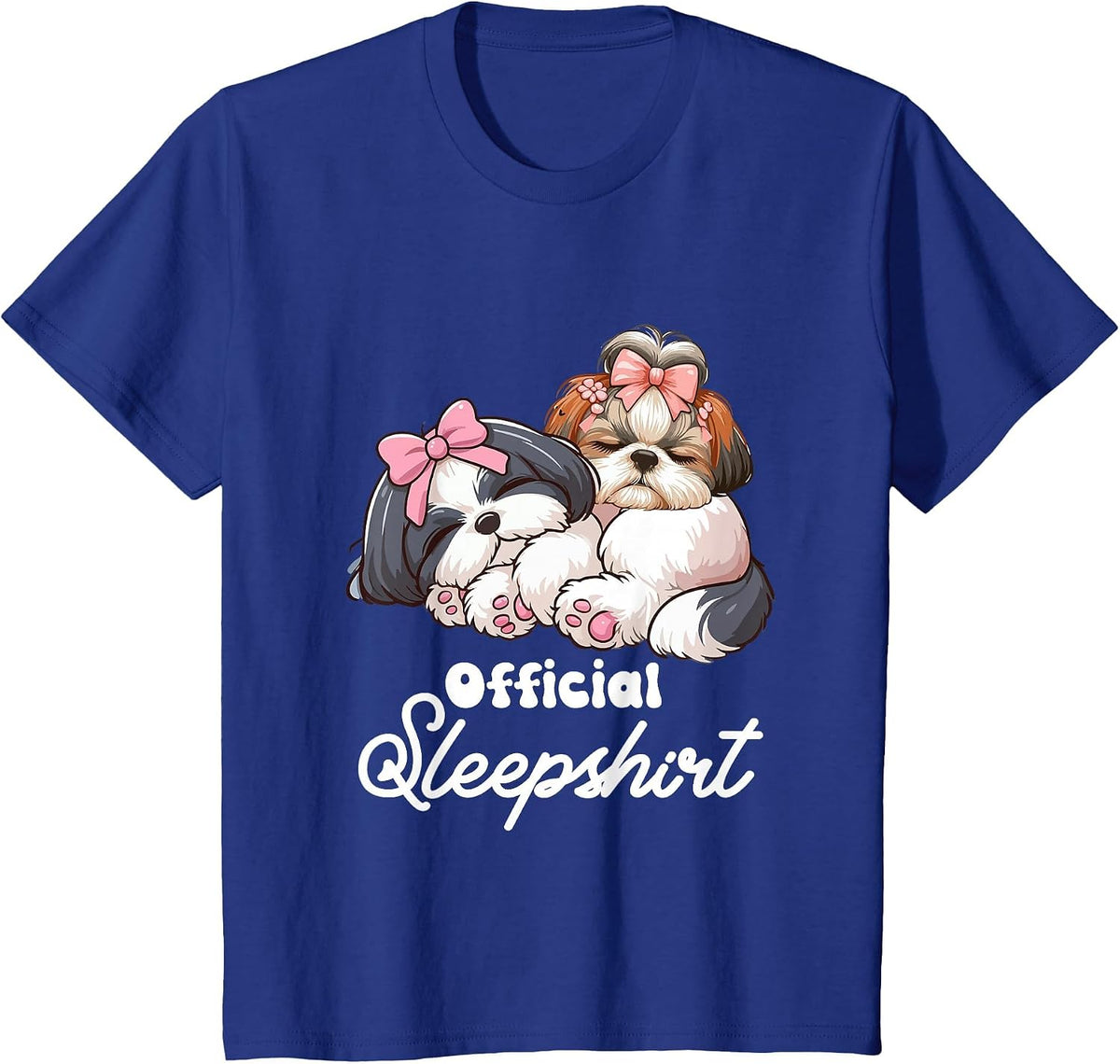 Shih Tzu Dog Official-Sleep Shirt Pajamas Nightgown Animal T-Shirt - Royal Blue