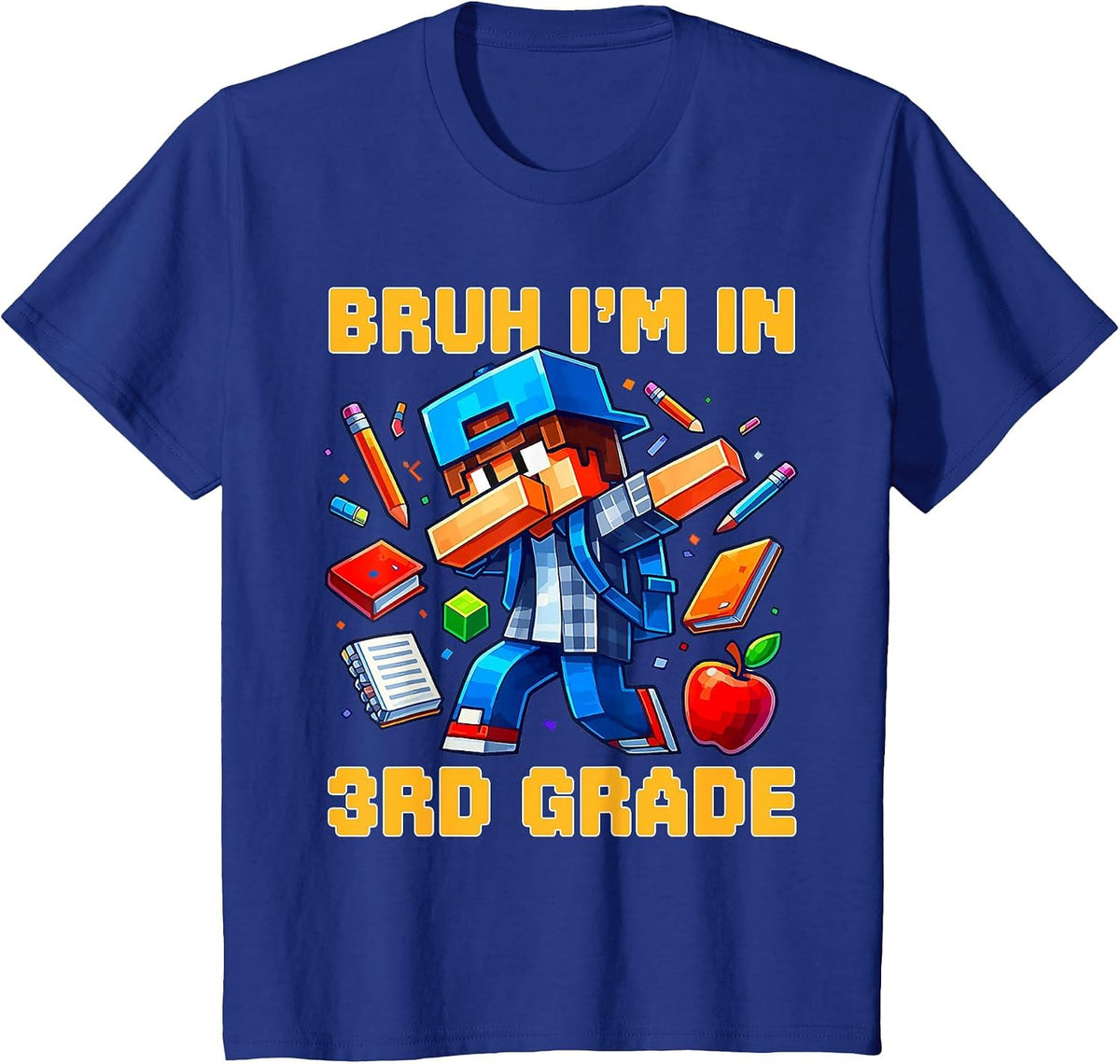Brother, I'm in 3rd Grade and Start Boys, Kids, Gamer, Back to School T-Shirt - Royal Blue