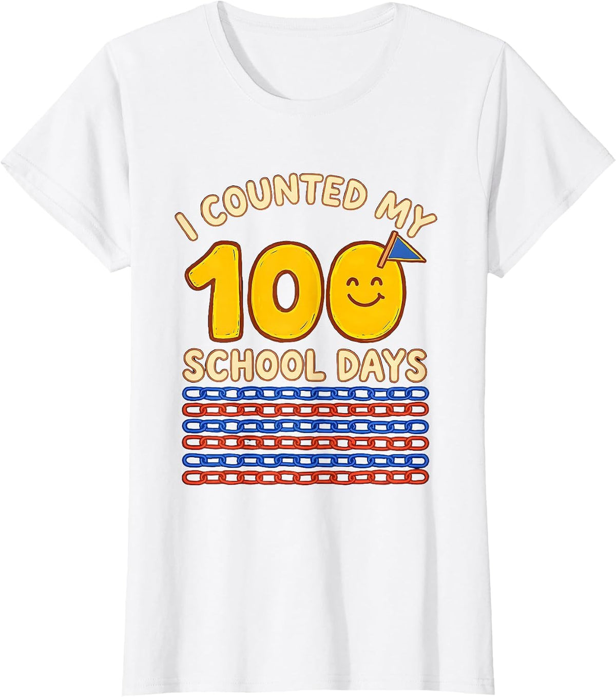 Women's I Counted My 100 School Days Playful Kids Math Day T-Shirt - White