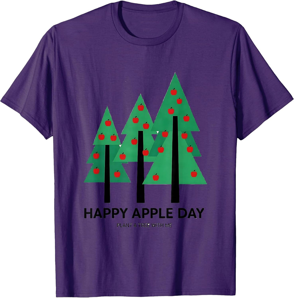 Happy Apple Day Plant A Tree With Me Geometric Johnny T-Shirt - Purple