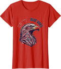 Women's Red White and Blue Vibes Patriotic Design T-Shirt - Red