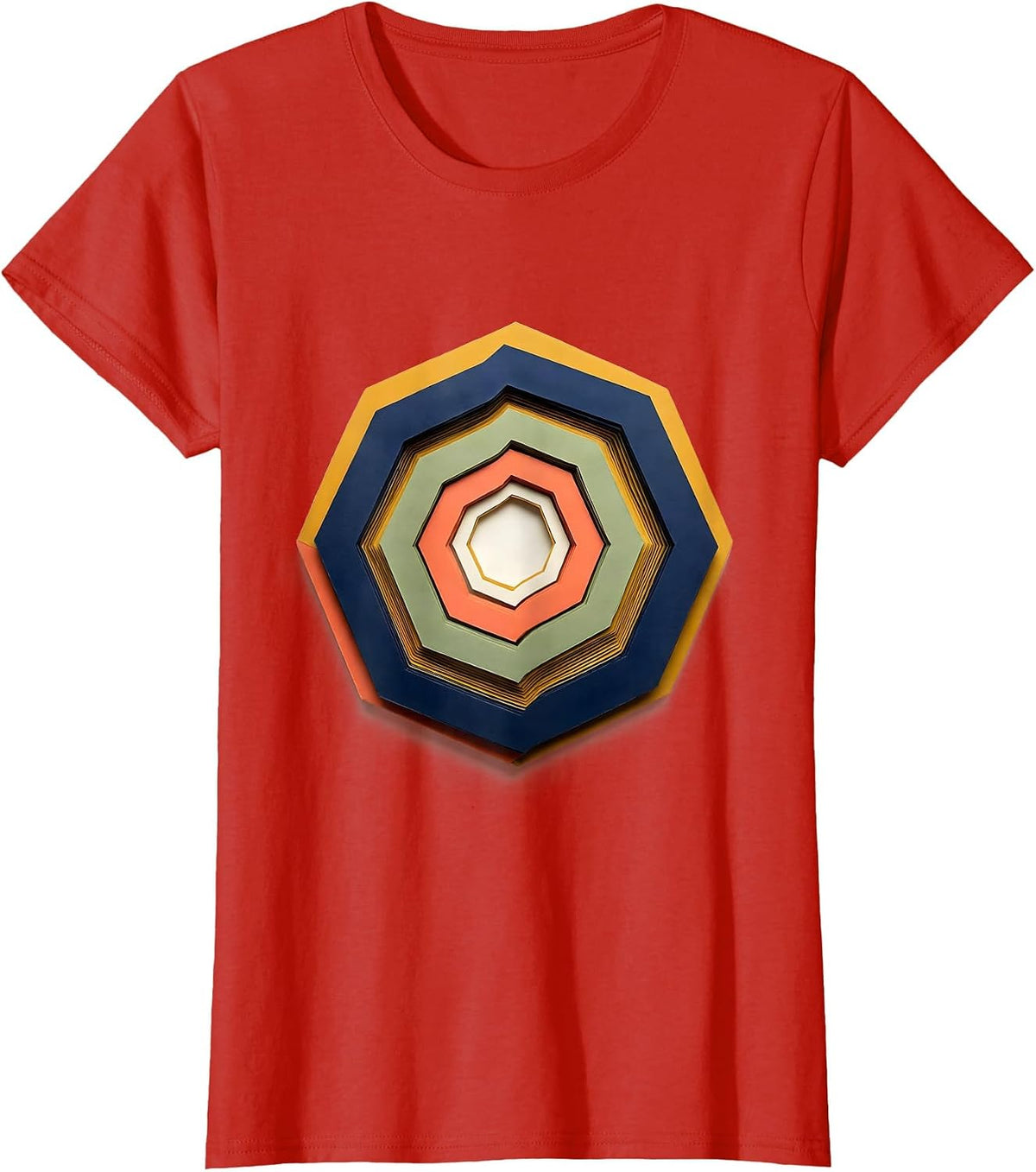 Fibonacci Spiral Golden Ratio Sacred Geometry Math T-Shirt - Red