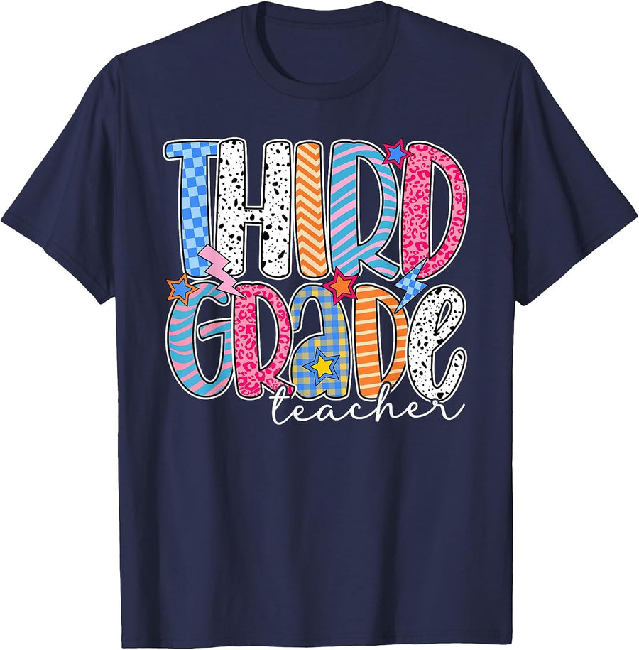 Third Grade Teacher 3rd Grade Teachers Back to School T-Shirt - Navy Blue