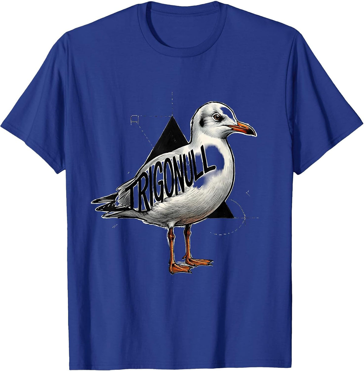 Men's Trigonull Triangle Seagull Bird Pun Funny Math Teacher T-Shirt - Royal Blue
