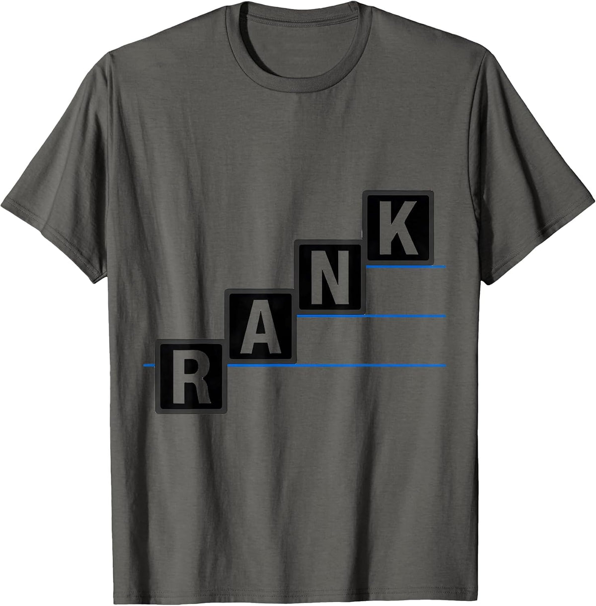 Men's Romeo Alfa November Kilo Thin Blue Line Police Support T-Shirt - Asphalt Grey