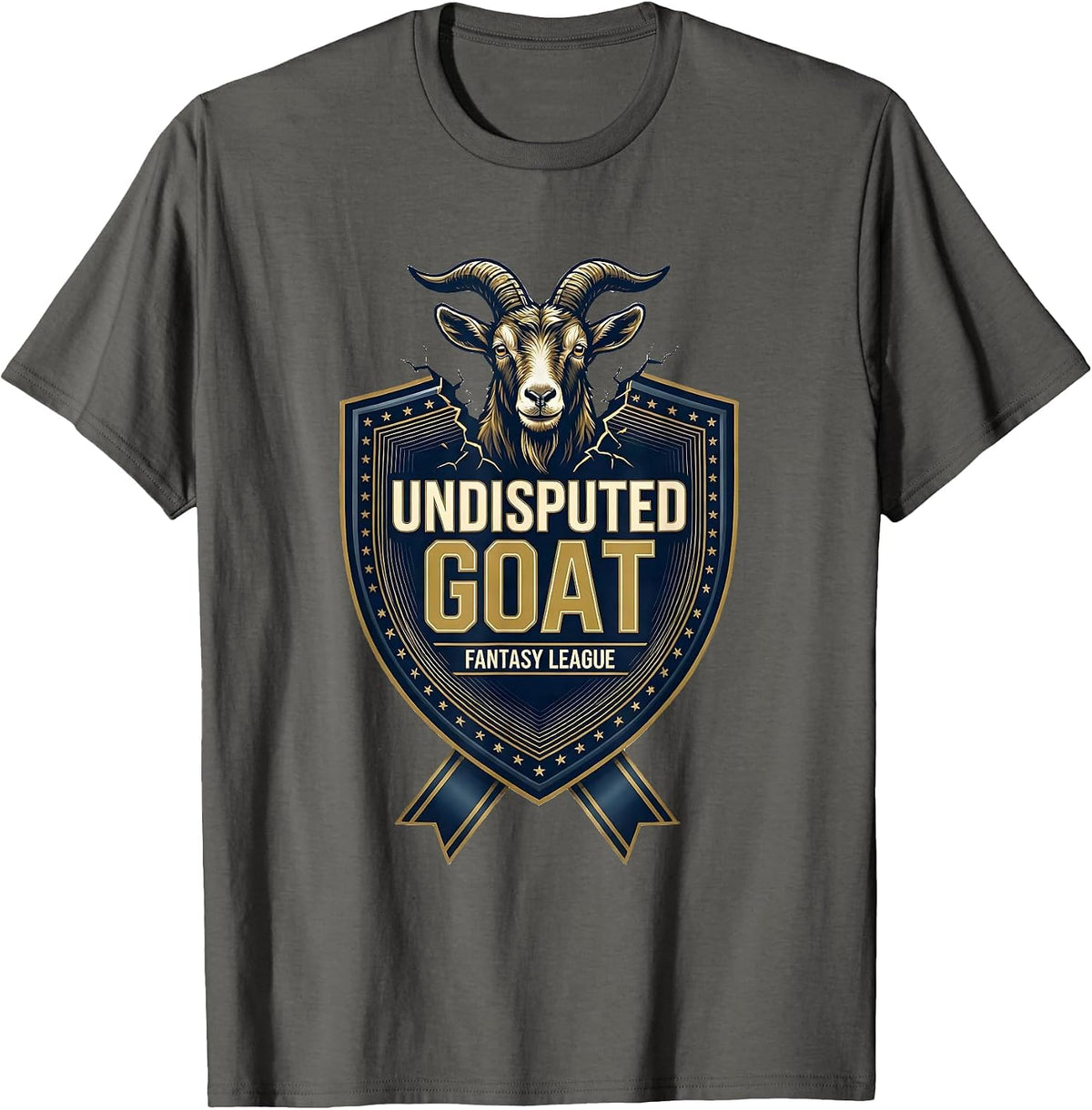 Men's Undisputed GOAT Fantasy League Sports Goat Lover Gift T-Shirt - Asphalt Grey