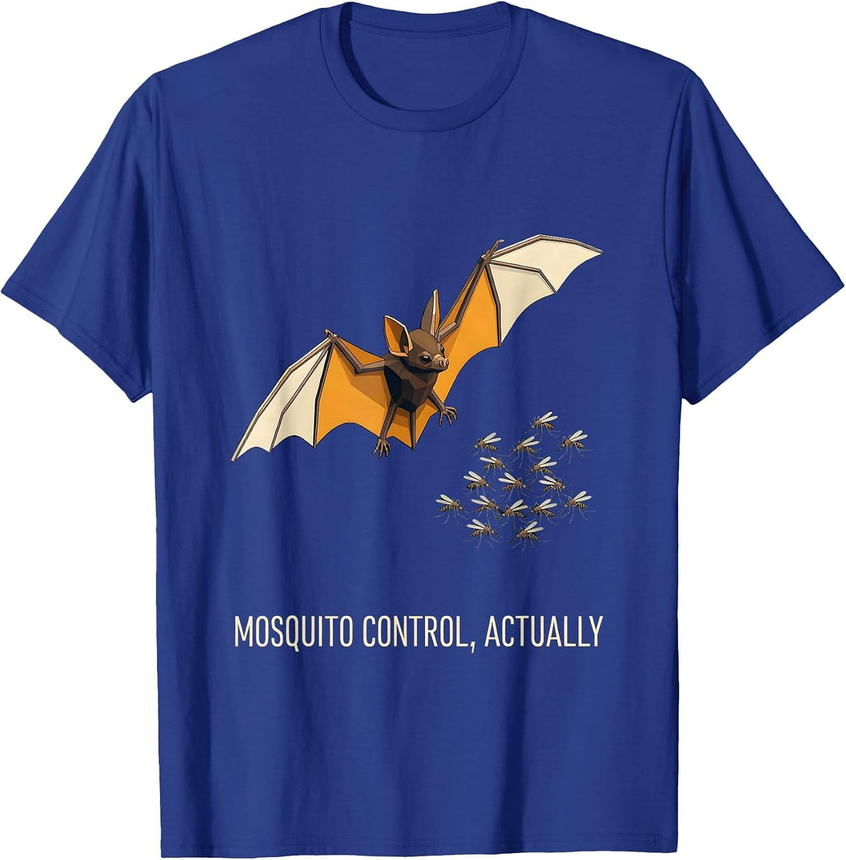 Mosquito Control, Actually Funny Bat Lover Vintage Halloween T-Shirt - Royal Blue