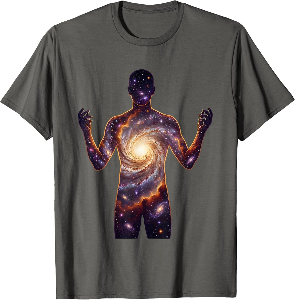 Men's Neurodiversity Galaxy Mind Human Silhouette T-Shirt - Asphalt Grey
