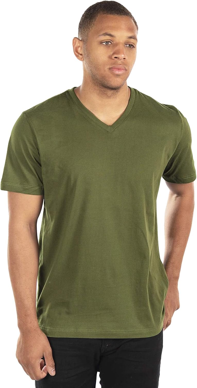 City Lab Men's Classic Fitted Soft Cotton Short Sleeve T-Shirt - Available in V-Neck and Crewneck T-Shirt - 3X-Large V-neck