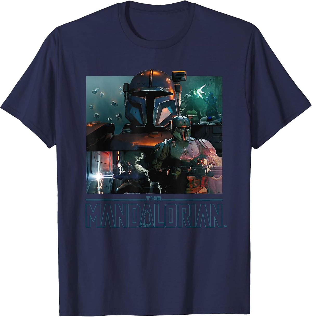 Star Wars The Mandalorian Season 3 Paz Vizsla Battles T-Shirt - Navy Blue